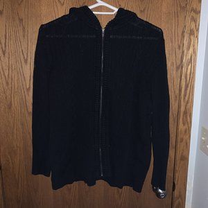 Black zip hoodie sweater